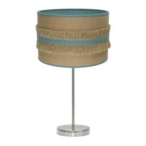Lampada da Tavolo Grande 1xE27 Nichel/Azzurro-Turchese 62x30x30 cm - Illuminazione Decorativa per Spazi Ampi - Product Image 1
