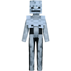 Disfraz de Esqueleto de Minecraft Personalizado para Niños, Traje de Juego de Rol de Fibra de Poliéster, Talla Infantil para Niños, Patrón de Rejilla - Product Image 3