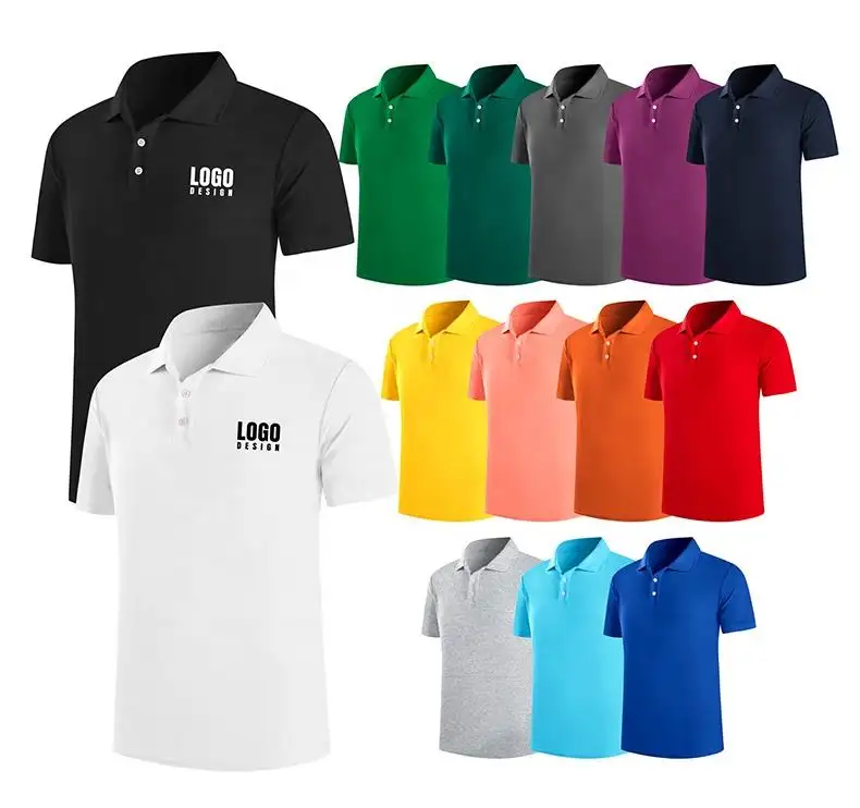 Venta caliente camisas de golf Polo Camisetas Hombres Algodón polos personalizados con logotipo bordado