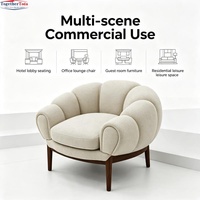 Fauteuil d'appoint en velours rembourré de style nordique moderne de luxe, fauteuil citrouille, canapé une place pour hall d'hôtel et salon commercial
