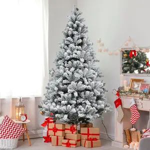 150Cm Kunstmatige Kerstboom Met Witte Glitter Flocking Voor Thuis-En Festivaldecoraties