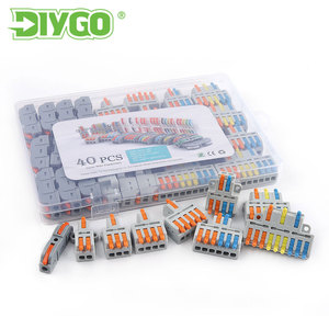 Kit <span class=keywords><strong>de</strong></span> connecteurs à levier DIY GO 40 pièces, assortiment compact <span class=keywords><strong>de</strong></span> connecteurs <span class=keywords><strong>de</strong></span> raccordement pour bornes <span class=keywords><strong>de</strong></span> connexion rapide <span class=keywords><strong>électrique</strong></span> - Product Image 1