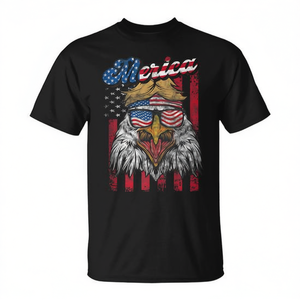 Camiseta sin mangas Mullet con diseño de la bandera estadounidense del 4 de julio y águila redneck, producto promocional - Product Image 3