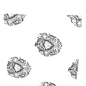 This beautiful white cotton fabric features a classic grey and green floral print making it a simple yet elegant choice - Product Image 1