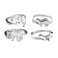 Anneaux de dinosaures, dragon à long cou, stégosaure, bijoux, jouet, animal mignon, anneau ouvert réglable, cadeau pour femmes