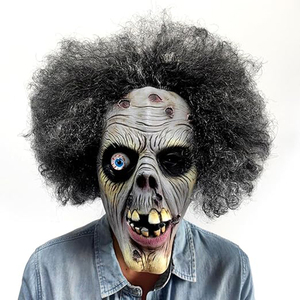 Nouveau Masque de Zombie Terrifiant avec <span class=keywords><strong>Perruque</strong></span>, Accessoires de Costume de Cosplay Mort Vif, Masque d'Horreur, <span class=keywords><strong>Déguisement</strong></span> Effrayant, Masques d'Halloween - Product Image 1