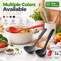 Ensemble d'ustensiles de cuisine en silicone avec outils de cuisson en nylon, louche, cuillère à soupe, résistant à la chaleur, OEM personnalisé