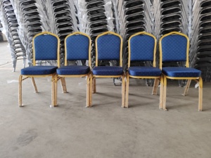 Venta al por mayor apilable Metal Drame tela Hotel muebles tapizados banquete boda evento sillas - Product Image 3