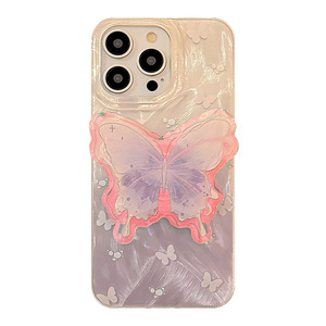 Fantasia estetica <span class=keywords><strong>lilla</strong></span> farfalla girly stile proteggere custodia del telefono con supporto per iPhone 16 14 15 13 12 11 Pro Max - Product Image 5