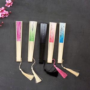 2023 Custom Printed logo Personalized Bamboo Paper and Fabric Folding Hand Fans - Product Image 6