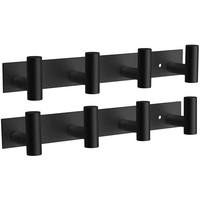 Colgador de pared de acero inoxidable para ropa, toallas, batas y abrigos, con 4 ganchos, para baño y cocina