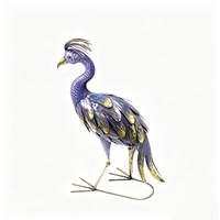 Statue de jardin artisanale en forme de paon violet, décoration extérieure pour maison, villa, patio