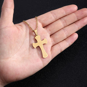 Collar Cristiano Religioso de Jesús al por Mayor, Collar de Cruz Vintage Europeo de Acero Inoxidable Chapado en Oro Estilo Hip-hop para Mi Hija - Product Image 4