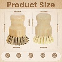Brosse à vaisselle en bambou écologique avec logo personnalisé, brosse à récurer la vaisselle en sisal naturel, poils de palmier, pour casseroles et poêles antiadhésives, cuisine