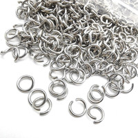 Anneaux Ouverts DIY en Or 18 Carats & Acier Inoxydable Argenté, Non-Ternissables, Accessoires de Bijouterie 100-200 Pièces/Lot, Maillons & Composants