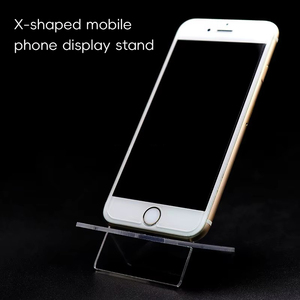 Hình chữ X <span class=keywords><strong>Acrylic</strong></span> điện thoại di động chủ đứng không thấm nước rõ ràng Rack hiển thị cho bàn và truy cập - Product Image 2