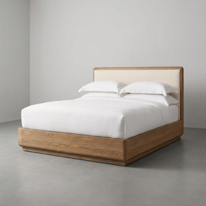 Letto a piattaforma in legno massello di quercia <span class=keywords><strong>MYHOME</strong></span>, design francese moderno di alta qualità, pannelli a parete, testiera personalizzabile nel colore, intagliato a mano, resistente. - Product Image 2