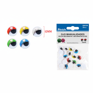 20 pezzi colorati 12mm occhi decorativi per l'artigianato e progetti fai da te - Product Image 2