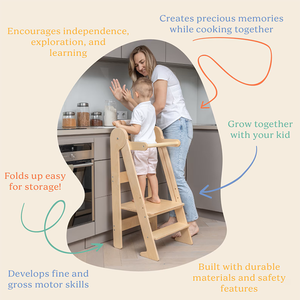 Taburete <span class=keywords><strong>de</strong></span> cocina plegable personalizado para niños pequeños, reposapiés <span class=keywords><strong>de</strong></span> madera - Product Image 2