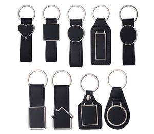 Llavero de Aleación de Zinc Personalizado al por Mayor, Llavero de Metal Cuadrado Grabado con Láser, Llavero de Cuero en Blanco para Empresas con Logotipo Propio - Product Image 1