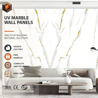 Panneau mural en PVC effet marbre blanc, gris, or, design moderne, étanche, symétrique, pour réceptions, commerces, chambres à coucher, intérieurs, panneau mural UV