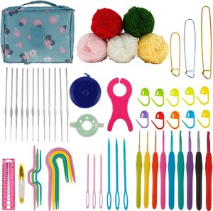DIY 58-Piece PVC Crochet Kit & Beginner Knitting Tool Set-Portable Travel Bag Adhesive Invisible Features for Embroidery <b>Sewing</b> - Product Image 6