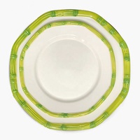 Assiette à salade en porcelaine fine, motif végétal, écologique, émaillée, minimaliste, style américain, certifiée sûre pour la consommation