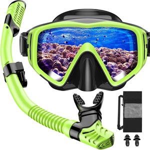 Kit de Máscara de Snorkel con Snorkel de Talla Única, Vidrio Templado, Silicona, Equipo de Natación para Adultos - Product Image 2
