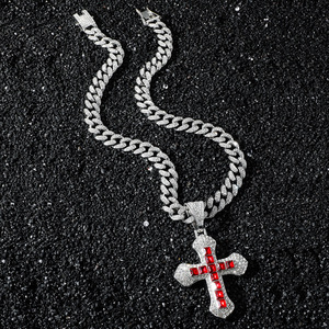 New Hot Selling Hiphop Style Alloy <b>Cross</b> Pendant Necklace Cool Personalized Men's Charm Necklace Fashion Jewelry Wholesale - Product Image 2