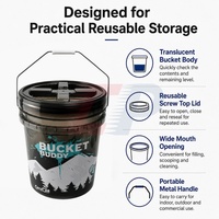 Seau en plastique PP rond pour le detailing automobile avec couvercle à vis refermable pour un stockage polyvalent