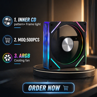 Kipas Pendingin ARGB Terbaik Unik Ultra Senyap RGB 120mm Kipas Pendingin CPU Casing PC