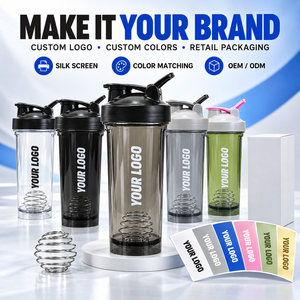 Borraccia Shaker Sportiva in Plastica Ecologica Senza BPA da 500ml (16oz) con Logo Personalizzato per Palestra e Proteine - Vendita all'Ingrosso - Product Image 2