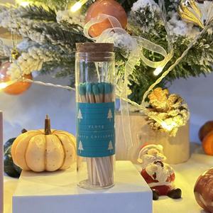 Red Match Stick con Logo Light Blue Head In Jar Stick Macaroon Colored Safety Matches Glass Match Gift para Merrychristmas - Product Image 6