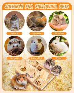 6 en 1 <span class=keywords><strong>Hamsters</strong></span> En Bois Interactif Enrichissement Alimentaire Jouets Distributeur pour Lapins Lapins Chinchillas Rats Et Gerbilles - Product Image 4
