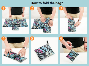 Bolsa de Mano Plegable Reutilizable Ecológica de Poliéster Ripstop con Diseño de Dibujos Animados, Color y Diseño Personalizados, Certificación BSCI/GRS - Product Image 4