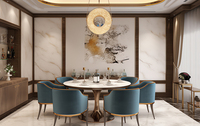 Ensemble de salle à manger de luxe léger hôtel restaurant ensemble de 6 chaises pour salle à manger en bois