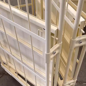 כבד כבל פלדה מתקפל כבל אחסון גליל מיכל קריסה מתמוטט מלון עם גלגלים וכלוב גליל מזרן - Product Image 5