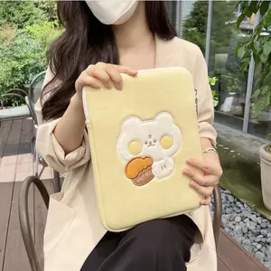 Sac pour ordinateur portable en tissu de coton doux pour femmes et filles, avec Logo personnalisé, mignon et imprimé de dessin animé, pour ordinateur portable de 11/13/15 pouces