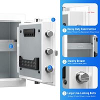 Caja Fuerte Personal para el Hogar u Hotel, con Bloqueo Biométrico por Huella Dactilar, Avisos de Voz, Desbloqueo con un Toque, Gabinete Metálico de 1.6 Pies Cúbicos