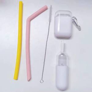 Brosse de nettoyage de pailles en silicone réutilisable, écologique, portable et colorée - Product Image 5