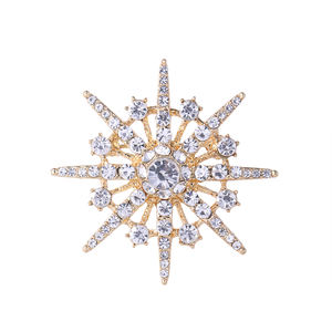 Factory Direct Kristall Strass <span class=keywords><strong>Starburst</strong></span> Brosche Stifte für Geschenke Partys Hochzeiten Engagements Legierung Haupt beschichtung für Kinder - Product Image 1