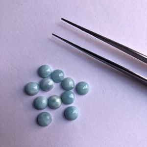 Piedras de Larimar naturales de 6mm, cabujones sueltos redondos lisos, piedras preciosas del fabricante, piedras preciosas semipreciosas, el mejor precio en línea - Product Image 1