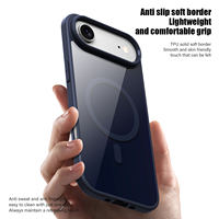 Étui de luxe pour Apple Air 2025, nouveau caoutchouc noir transparent magnétique, série 17, coque pour iPhone 17 Pro Max, personnalisé