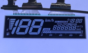 Tùy chỉnh phân khúc xe máy đồng hồ tốc độ <span class=keywords><strong>LCD</strong></span> Transflective transmissive hiển thị cho Ebike Xe Xe Máy Đo Dặm - Product Image 5