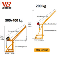 Équipement de levage 300kg 500kg 800kg 1000kg Mobile Portable Électrique Singe Ascenseur Mini Grue Construction Autres Treuils