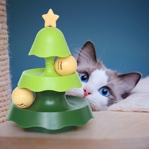 Mainan Kucing Pohon Natal Interaktif 2/3 Tingkat, Mainan Putar dengan Bola Catnip untuk Membersihkan Gigi, Mengatasi Kebosanan Kucing Indoor - Product Image 4