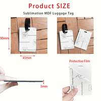 MDFSUB Etiquettes de valise à sublimation simple face en MDF de petite taille, logo personnalisé, sublimation imprimable, étiquette de bagage vierge