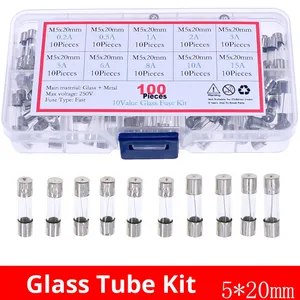 100 miếng cầu chì thủy tinh 5x20mm liên kết 10 loại hỗn hợp 0,2a ~ 15A kết hợp 100% cầu chì & cầu chì trong 1 hộp - Product Image 2