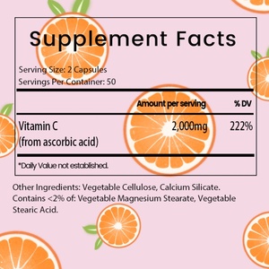 Cápsulas de Vitamina C OEM ODM, Apoyan el Sistema Inmunológico, Piel Sana, Antioxidante, Metabolismo Saludable, Energía Diaria, Vegano, Sin OMG - Product Image 3