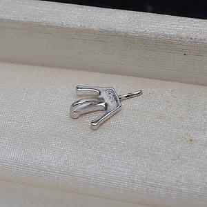 Pendentif couronne en argent S925 pour collier, accessoire de style simple, support de perle vide brillant, produit semi-fini pour perles en vrac - Product Image 4